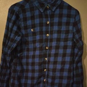 Blue and black flannel